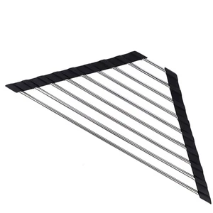 Estante de acero inoxidable fregadero de cocina estante de esquina triángulo enrollable plato secado - Imagen 1 de 12