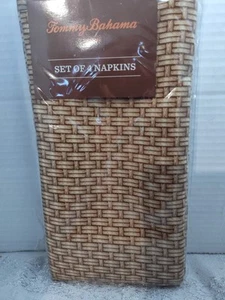 Tommy Bahama Cloth Napkins Brown Weave 100% Polyester Set of 4 - Bild 1 von 4