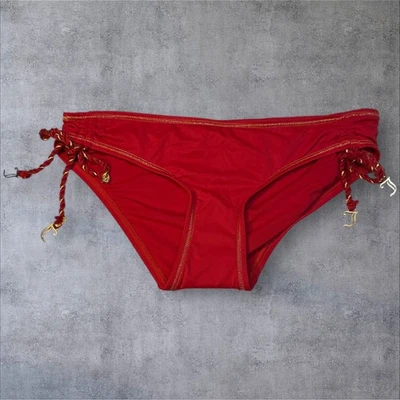 Pantalones de bikini Juicy Couture rojos con corbata lateral nuevos sin etiquetas trajes de baño para mujer talla mediana Foto 1 de 4