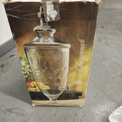 Dispensador de bebidas de vidro corte Savannah 1,85 galão cristal Shannon por Godinger - Imagem 1 de 4