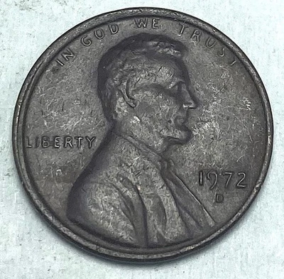 1972-D LINCOLN PENNY - ONE CENT - DOUBLE RIM ON LEFT - ERROR - Image 1 of 2