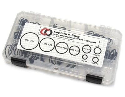 CAPTAIN O-RING LLC Captain O-Ring ORS/ORFS Flat Face Hydraulic Oring Seal Kit (180pc, Viton 90)