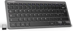 TECKNET 2.4G Wireless Keyboard, Small Keyboard with Media Grey  - Picture 1 of 8