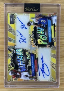 Tetairoa McMillan/ Nick Nash 2024 Wild Card Alumination Gold Mojo Auto  #1 /1 - Picture 1 of 2