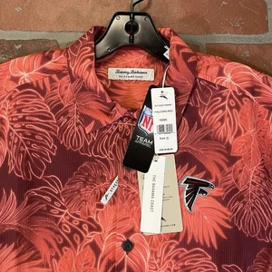 Tommy Bahama Atlanta Falcons Mens Small Button Hawaiian Floral Shirt NWT $148 - Picture 1 of 20