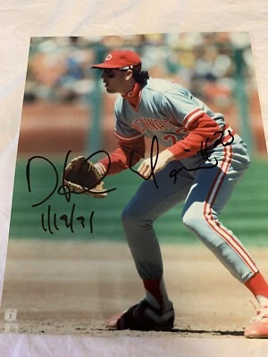 Hal Morris Cincinnati Reds 1990 WS Photofile Signed autographed 8x10 Photo - Image 1 of 3