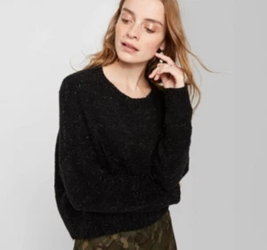 Women's Crewneck Tinsel Sweater - Wild Fable - M - Black - J405 - Picture 1 of 2
