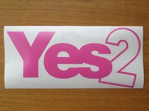 Vote Yes2 Hot Pink Scottish Independence Vinyl Sticker Yes indyref2 Scotland - Picture 1 of 3