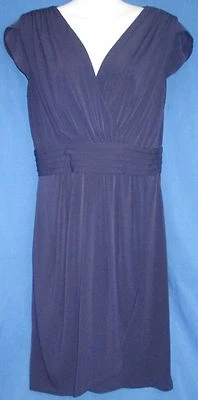 Women's Max and Cleo Purple Faux Wrap Dress Size 10 Stretch  - Image 1 of 4