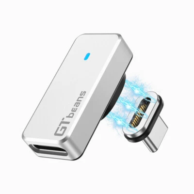GTbeans Right Angle Magnetic USB C Adapter 24Pins 40Gbps 140W PD 5A Charging - Image 1 of 4