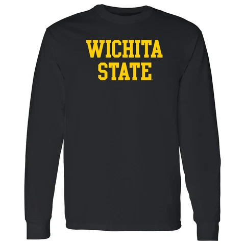 Wichita State University Basic Block Licensed Unisex Long Sleeve - Black Cover