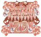 Bannière ballon design or rose 29e anniversaire bannière décoration de fête fournitures