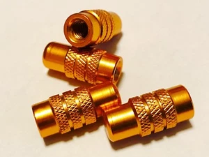 Presta French EASY GRIP valve dust caps Bike Cycle - GOLD X 2 By OKM - Picture 1 of 1
