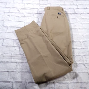 Dockers Brown Pleated Classic Fit Cotton Khakis Chinos Mens Pants 36x34 - Picture 1 of 9