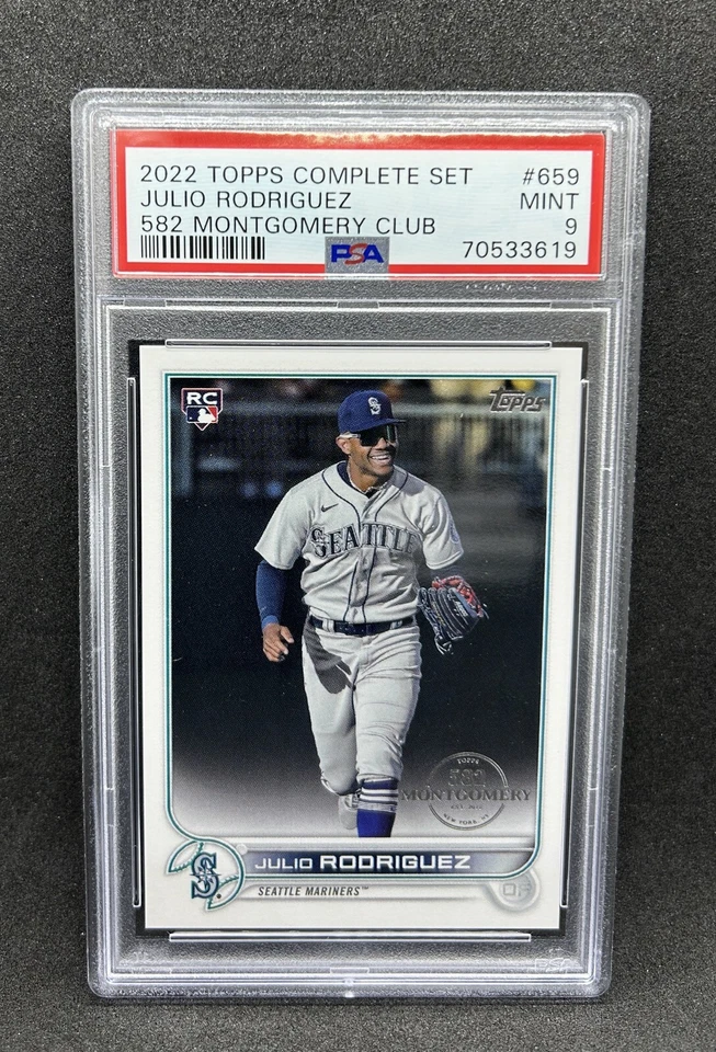 Julio Rodriguez 2022 Topps 582 Montgomery Club Complete Set RC PSA 9 MINT Rookie - Image 1 of 2