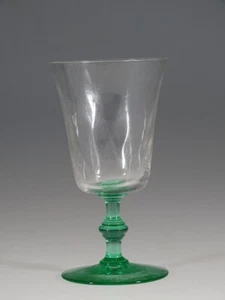 Vintage Glas zweifarbig grün Kristall Wabenoptik Weinglas um 1930 - Bild 1 von 4