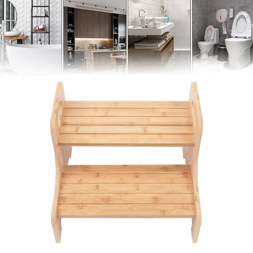 Bed Steps Stool 2Step Adult Stair Ladder Wooden For Kitchen Home Stool For Home - Image 1 of 4