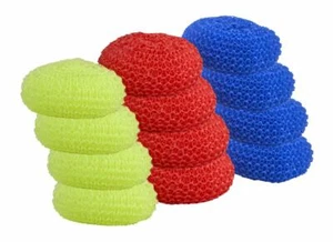 Superio 12 Pack Nylon Round Scouring Pads- Dish Scrubbers, Durable Mesh Scourers - Picture 1 of 1