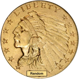 US Gold $2.50 Indian Head Quarter Eagle - Jewelry Grade - Random Date - Picture 1 of 2
