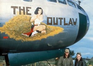  USAAF B29 Bomber Nose Art The Outlaw  1011 WW2 WWII #1024  Jane Russell 4x6