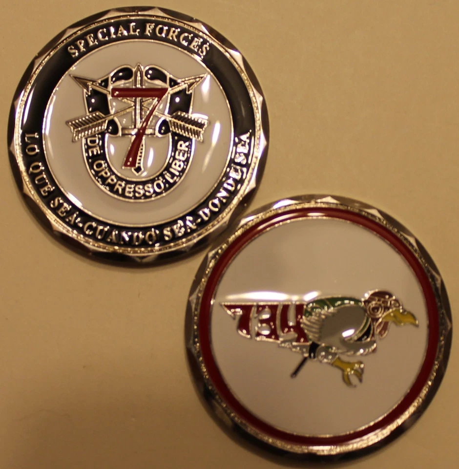 7th Special Forces Group Airborne 1st BN C Co Afghanistan Army Challenge Coin - Image 1 of 3