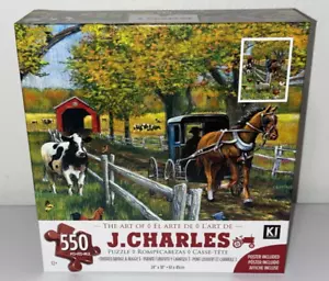 550 Pc Jigsaw Puzzle Time For a Lil' Fishin - The Art of J. Charles - New Sealed - Picture 1 of 4
