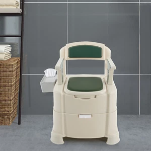 Portable Toilet Bedside Commode Floor Standing Chair Commode Toilet Load 200kg - Picture 1 of 21