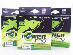 PowerPro Moss Green 275m 0.06mm - 0.43mm Braided Line Tresse Made in USA - Photo 1/13