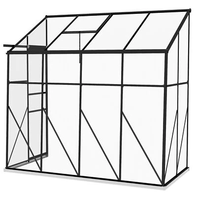 UIRIO 8x4 ft Walk In Greenhouse Polycarbonate Lean To Large Green House for Outdoors