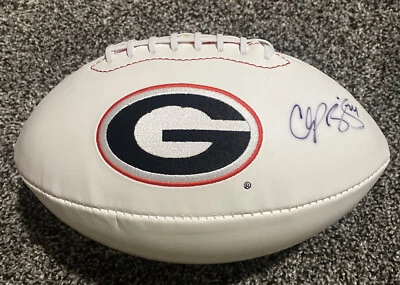 Champ Bailey Autographed GEORGIA BULLDOGS SIGNED WHITE Logo Football- JSA COA - Image 1 of 4