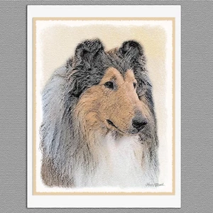 6 Rough Collie Hund Blanko Kunst Notiz Grußkarten - Bild 1 von 1