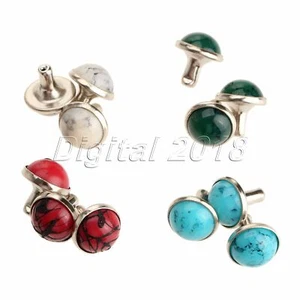 50x Artesanal Turquesa Remaches Rápidos Tachuelas Botones Diámetro 8.5mm Cuero Accesorio - Imagen 1 de 10