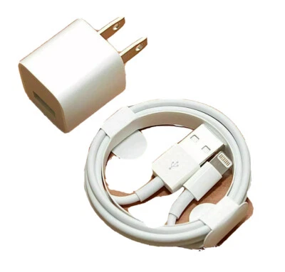 USB Data Charging Cable & Charging Bricks Apple iPhone 5 6 7 8 X 11 12 Plus - Image 1 of 4