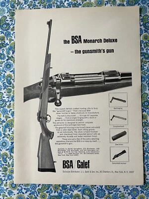 Rifle de caza de lujo BSA Monarch 1967 vintage impreso anuncio Galef Foto 1 de 4