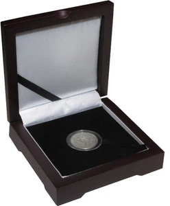 Caja de monedas de madera para una talla pequeña cápsulas de monedas Airtite exhibición almacenamiento seguro regalo - Imagen 1 de 3