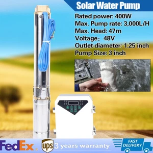 3" DC Solar Water Pump Submersible Deep Bore Well Pump 48V 400W +MPPT Controller - Picture 1 of 12
