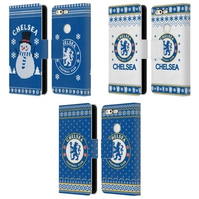 CHELSEA FOOTBALL CLUB CHRISTMAS JUMPER LEATHER BOOK FLIP CASE FOR GOOGLE PHONES - Image 1 of 4