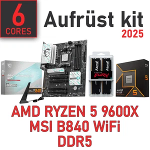 Kit de mise à niveau PC Bundle Gaming AMD Ryzen 5 9600X + carte mère MSI + RAM DDR5 + WiFi - Photo 1/5