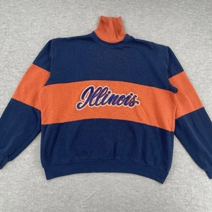 Vintage 80s Illinois Fighting Illini Sweatshirt Adult Large Turtleneck USA Made - Picture 1 of 6