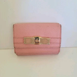 Salvatore Ferragamo Vara Mini Geldbörse Leder Pink Compact Card Bill Belted Logo - Bild 1 von 13