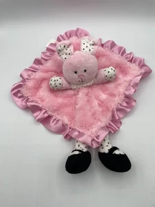Baby Starters Pink Polka Dot Bunny Rabbit Security Blanket Lovey Rattle Legs 11" - Picture 1 of 7