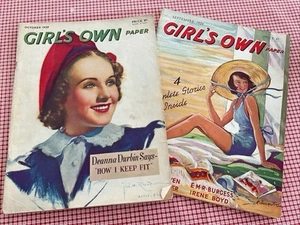 Vintage Girl’s Own Paper GOP Deanna Durbin Sept Oct 1939 Magazine x 2 ~ Pre War - Picture 1 of 9