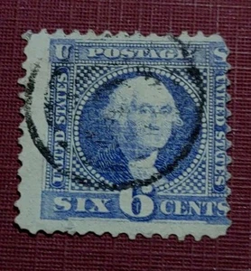 US 1869 Washington SC#115, Ultramarine,Grill Used (0604/6-1) - Picture 1 of 2