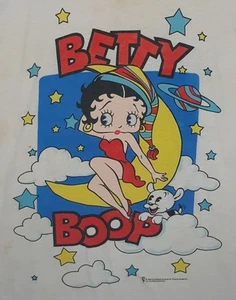 Betty Boop Pudgy Intimates Schlafshirt Nachthemd One Size Crescent Moon Vintage - Bild 1 von 16
