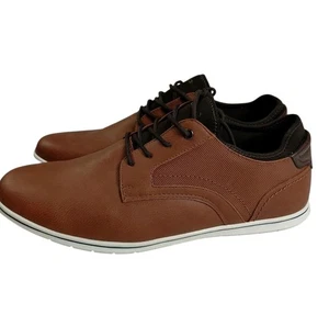 Aldo Leather Casual Low Top Lace-Up Sneakers Shoes Men's Size 10.5 Us Brown - Picture 1 of 6