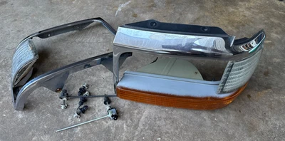 Bisel de faro cromado derecho izquierdo Ford F150 250 350 Bronco 1992-1996 OEM Foto 1 de 4