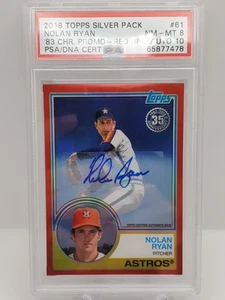 2018 Topps Silver Nolan Ryan 1983 Chrome Red Refractor Auto /5 PSA 8 Auto 10 - Picture 1 of 3