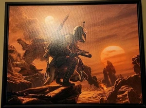 Sideshow Star Wars Boba Fett Dead Or Alive Canvas Print Jerry Vanderstelt 22/150 - Picture 1 of 5