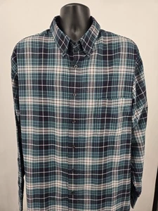 St. Johns Bay Shirt Adult 2XLT TALL Blue Flannel Plaid Long Sleeve Outdoor Mens - Picture 1 of 12