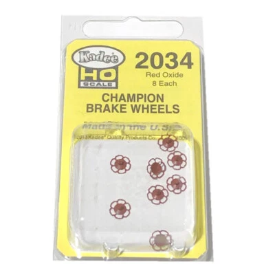 Kadee #2034 Champion Brake Wheel Red Oxide (8) Freight Car Detail Parts HO Scale - Image 1 of 3